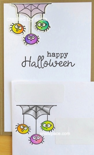 inside of cute halloween card and envelope