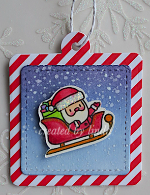 santa clause tag with interactive opening front